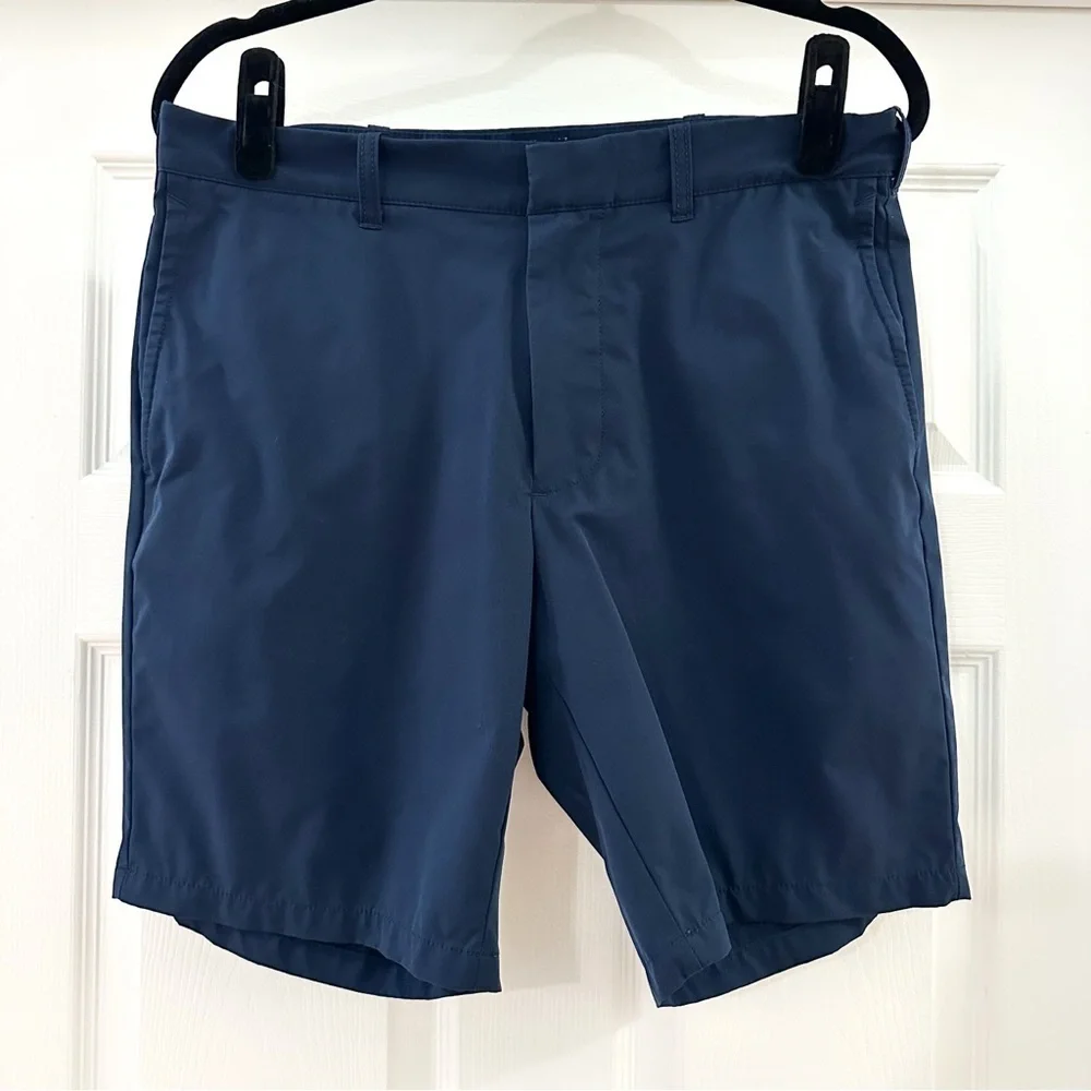 J. Crew Flat Front Golf Shorts Navy Blue 9” inseam sz 32